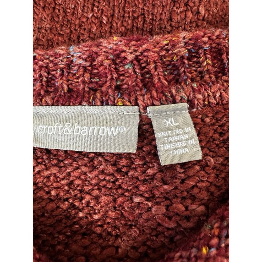 VTG Croft Barrow XL Embroidered Patchwork Fall Sweater Sunflower Grannycore Knit - Picture 4 of 12